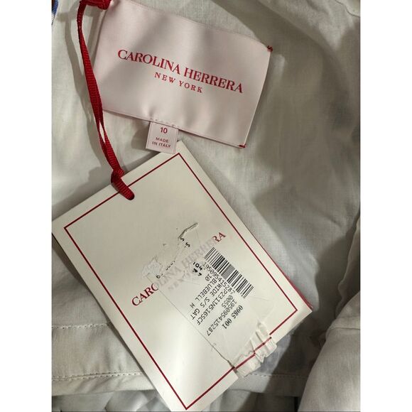 Carolina Herrera Floral Ruffled Minidress in Bluebell Multi US 10 $1990 - Picture 11 of 12